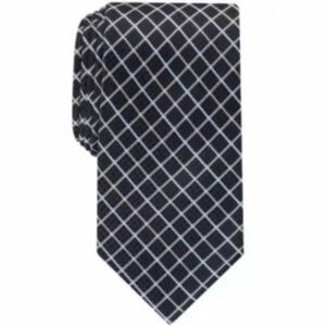 Perry Ellis Men’s Black Grid Neck Tie